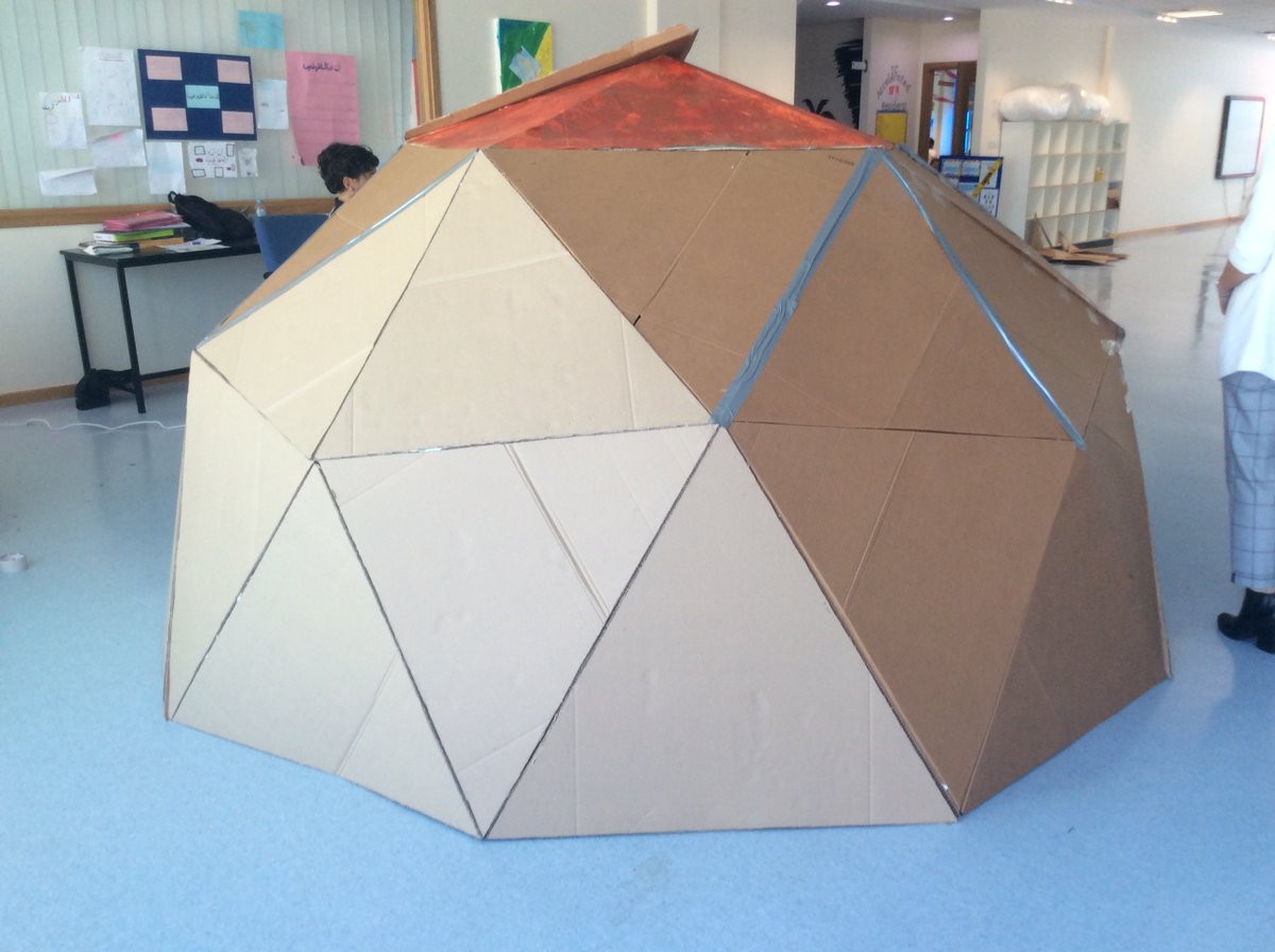 WSO_Year4's tweet photo. The finished geodesic dome! Ready for testing. It held up very well! https://t.co/kFsItpkzf3