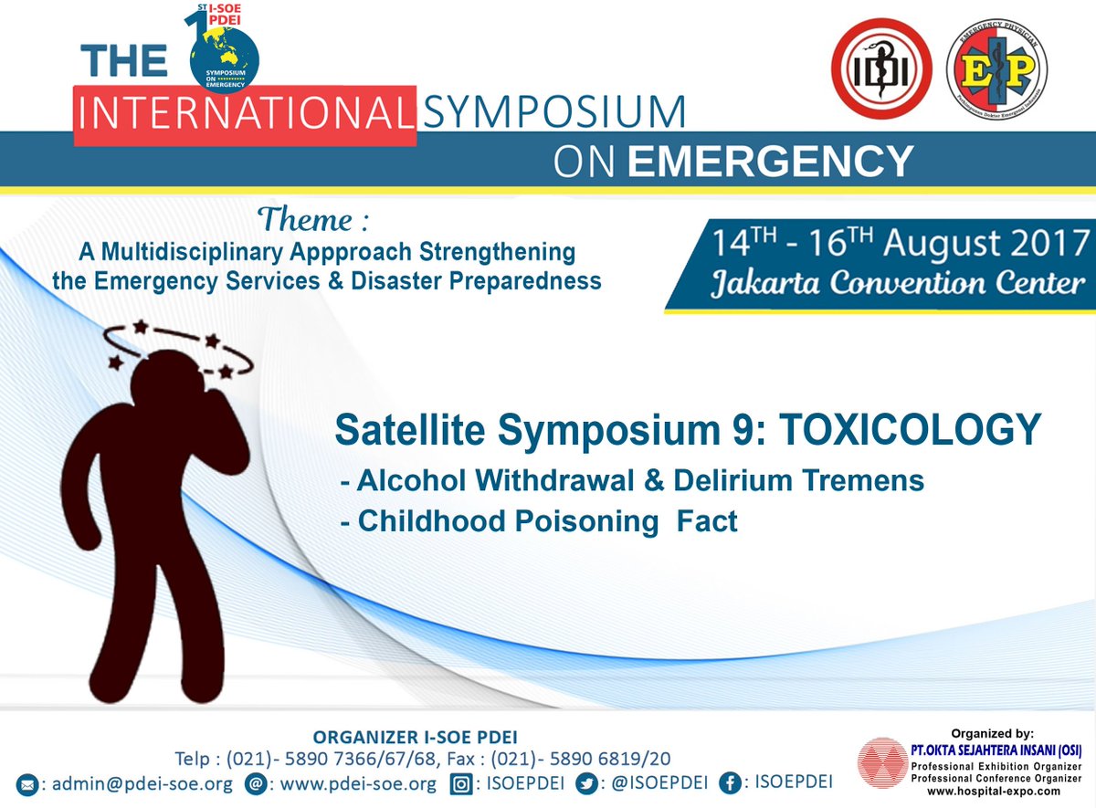 IsoePdei's tweet photo. Satellite Symposium 9: TOXICOLOGY
- Alcohol Withdrawal &amp; Delirium Tremens
- Childhood Poisoning Fact
*
*
Website: https://t.co/PCegAR9UJq https://t.co/vw7ib8myFS