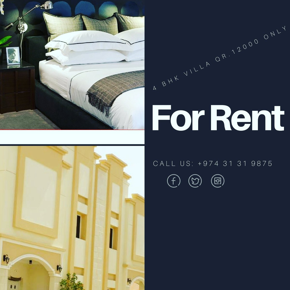 MARHABAHOMEFORU's tweet image. 4BHK compound villa available in Muraikh area with luxury facilities.
Rent Qr.12000 only!!

For view call us: 31 31 9875