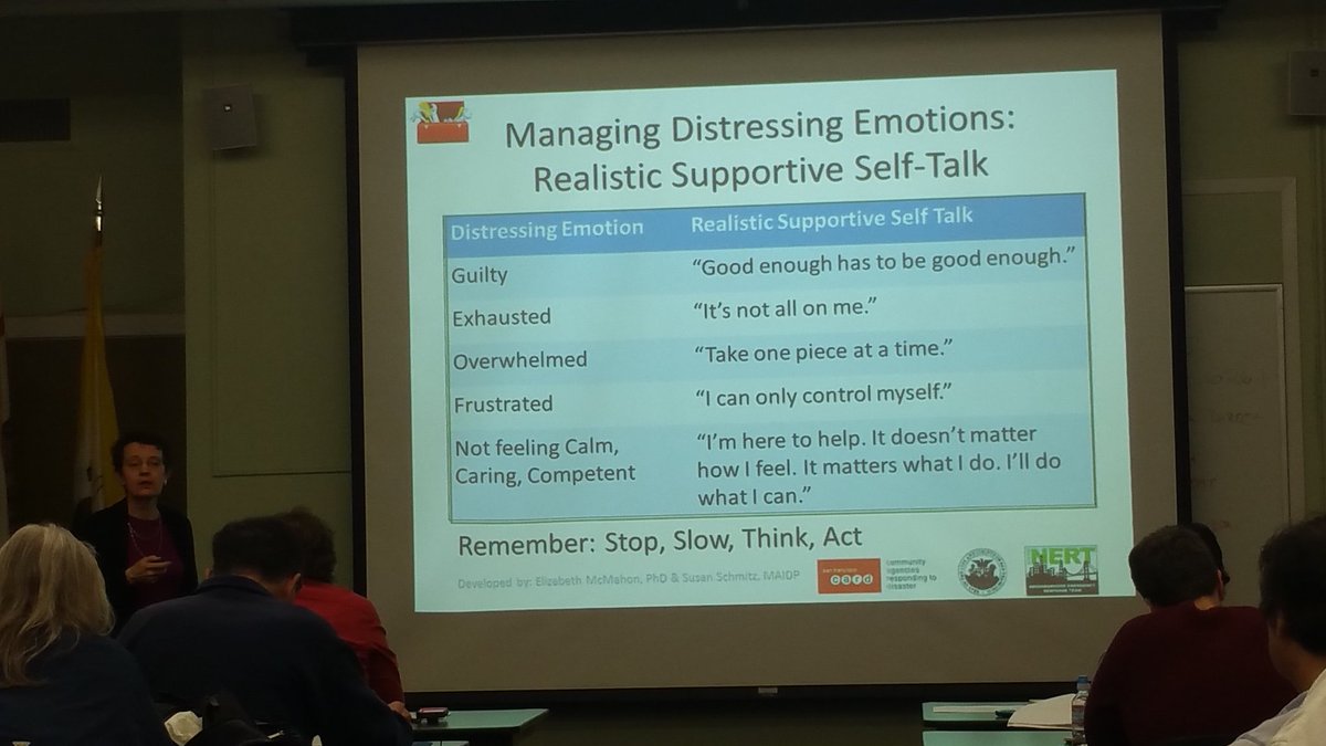 SFFDNERT's tweet photo. Train to support ourselves #volunteer rescuers practice realistic self-talk #psychfirstaid #MRC #CERT #SFReady @SF_DPH @SF_CARD @MRC_ASPR https://t.co/HYKEwQWkAf