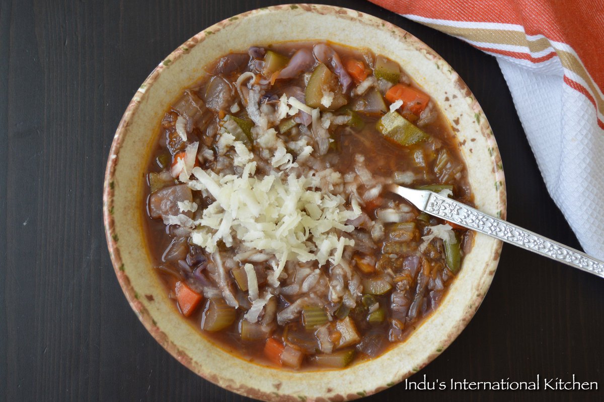indushyju's tweet photo. A vegan and Paleo version of Minestrone with lots of veggies. #vegetableminestronesoup #paleo #vegan #nightshadefree https://t.co/lp2egIH2kl https://t.co/NvZ3QOwQW1