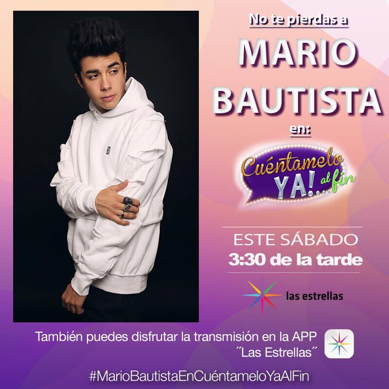 cynthia_uriastv's tweet photo. Nos vemos el sábado!!!! #Bautisters @mariobautista_  #Mariobautistaencuentameloyaalfin https://t.co/4uLDS0q4GJ