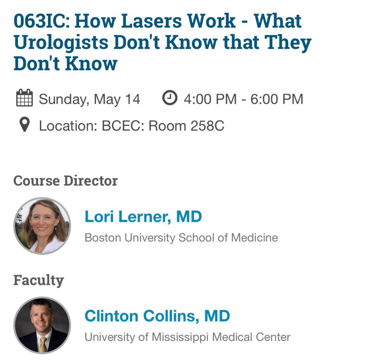 Do you know what you don't know about surgical lasers?  Come see us on Sunday! 063IC, BCEC Room 258C #AUA17
