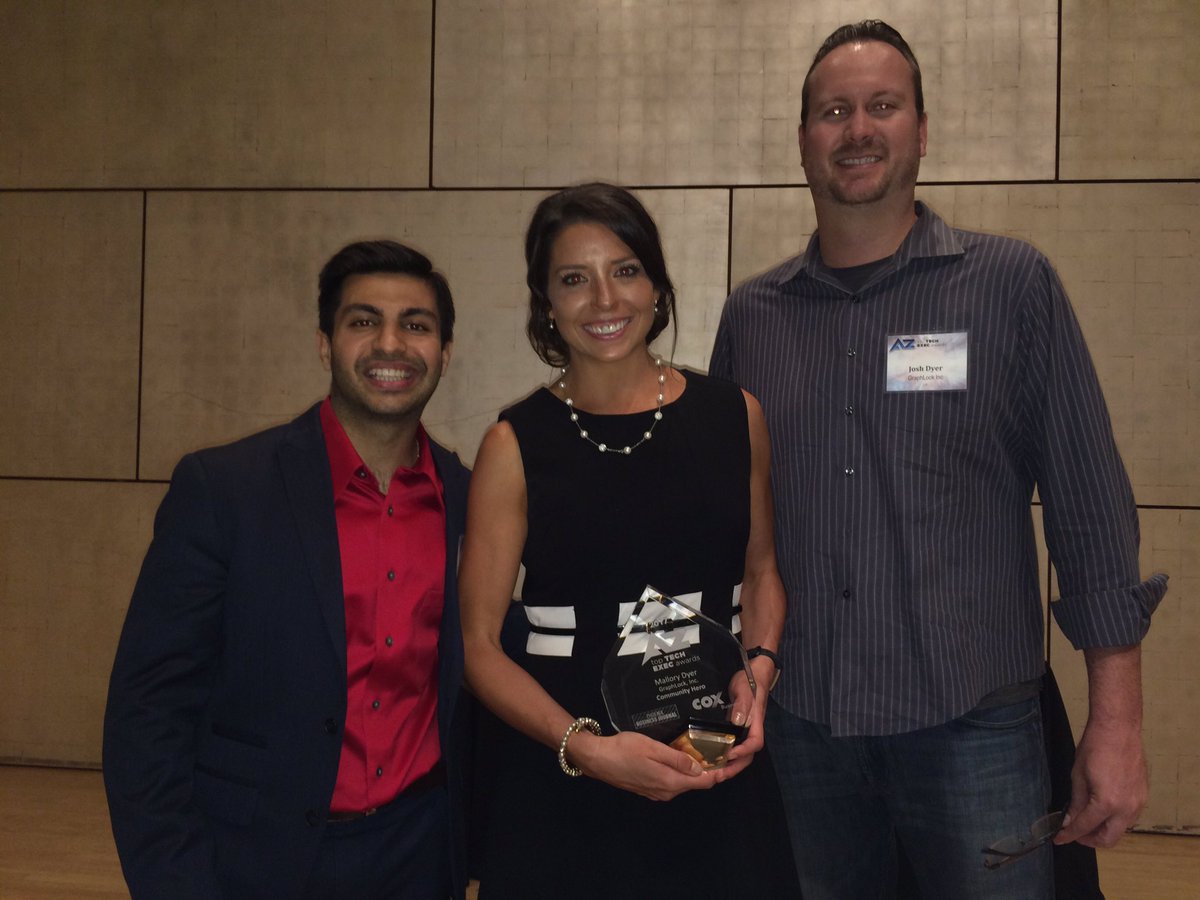GraphLock's tweet photo. Team GraphLock takes home the Community Hero Award at the @phxbizjournal AZ Top Tech Event #PBJTopTech @coxbusiness @PhxBizHayley #yesphx https://t.co/soSeXDBilL