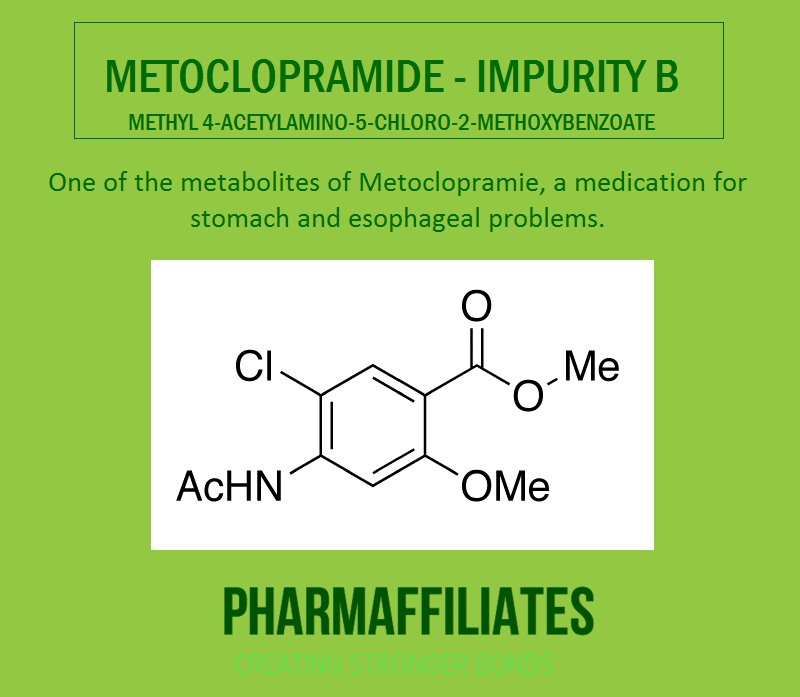 PharmaPasl's tweet photo. #METOCLOPRAMIDE - IMPURITY B

#pharmaffiliates #pharmacy #bestimpuritysupplierindia #chemistryformulas #chemicalcompounds #onlinechemistry https://t.co/1axf3AZkwN