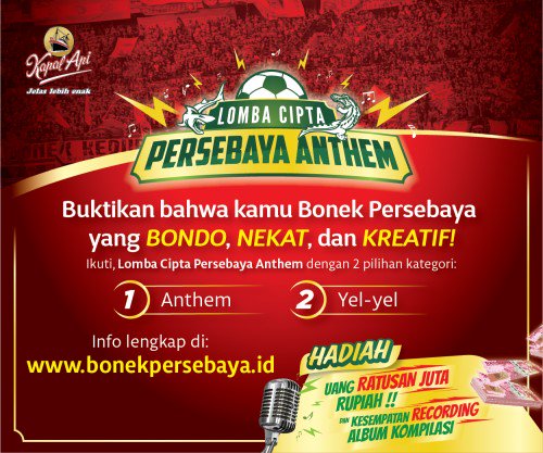eventsurabaya's tweet image. LOMBA CIPTA PERSEBAYA ANTHEM | Info klik: bonekpersebaya.id | @bonekPSBYrek