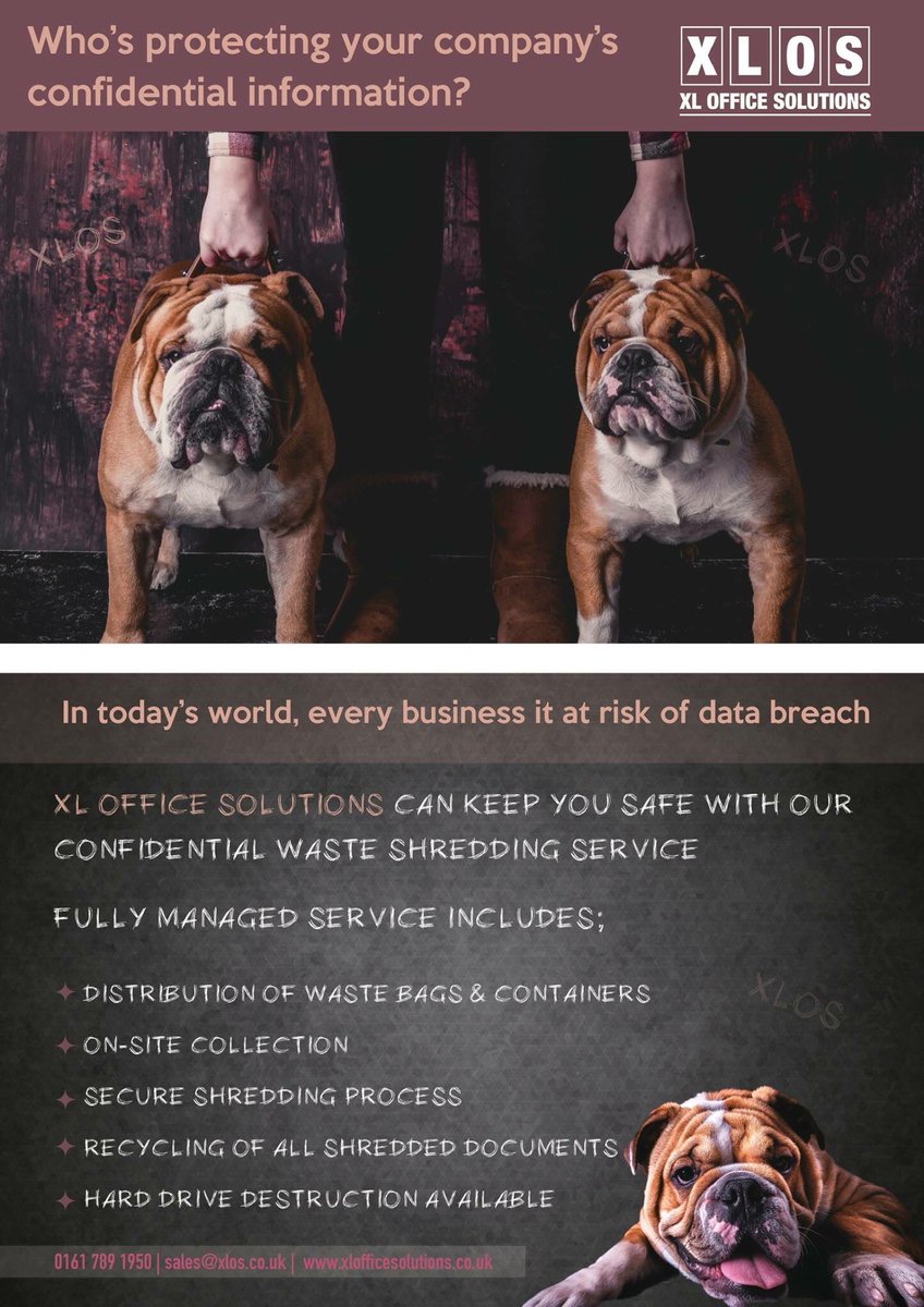 xl_office's tweet photo. Safety begins with XL Office Solutions - Protect your Company Information #xlos #mancmade #confidentialwaste https://t.co/oN96JJjICT