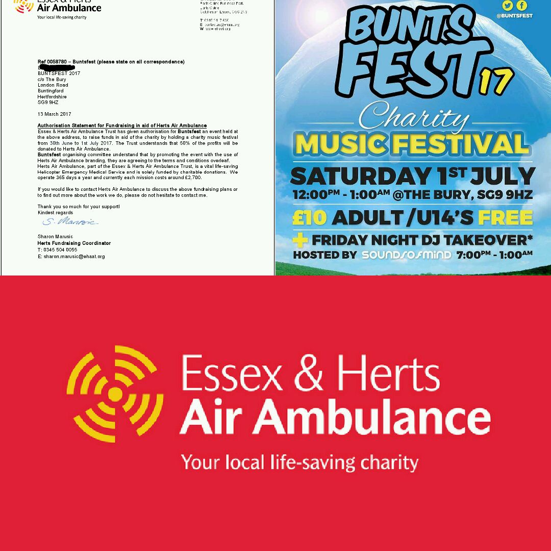 Tickets on sale buntsfest.co.uk/tickets #charity #music #festival #DJTakeover #FamilyDay  #buntingford #Herts #WeCantFlyWithoutYou