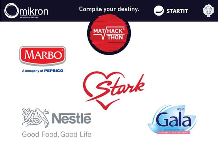 MatHackathon's tweet image. Tu smo da vam predstavimo i ovim putem se zahvalimo našim robnim sponzorima.  #marbo  #stark #nestle #aquagala