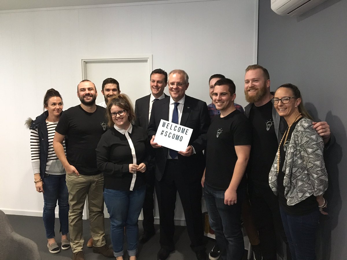 Illumin8prtnrs's tweet photo. Stoked to have @ScottMorrisonMP &amp; @ChrisCrewtherMP come visit to meet the team &amp; chat #Budget2017. Super valuable. Footage soon! https://t.co/MIDQy5IUsx