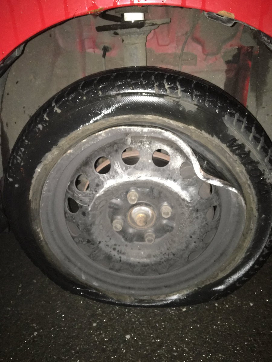 MPSHarrow's tweet image. Here are some images of the tyres following the use of a stop stick during a pursuit #saferesolution