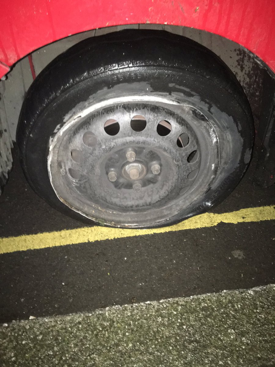 MPSHarrow's tweet image. Here are some images of the tyres following the use of a stop stick during a pursuit #saferesolution