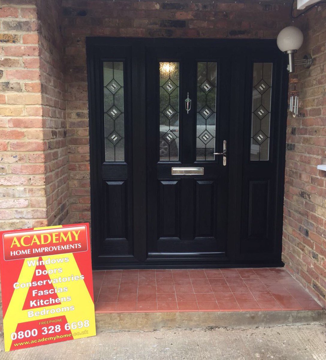 YourAcademyHome's tweet photo. Black Composite Door with matching Composite Side Panels. Looks fantastic! https://t.co/Vzfe2XYhGb 0800 328 6698 https://t.co/BStUZChu1Y