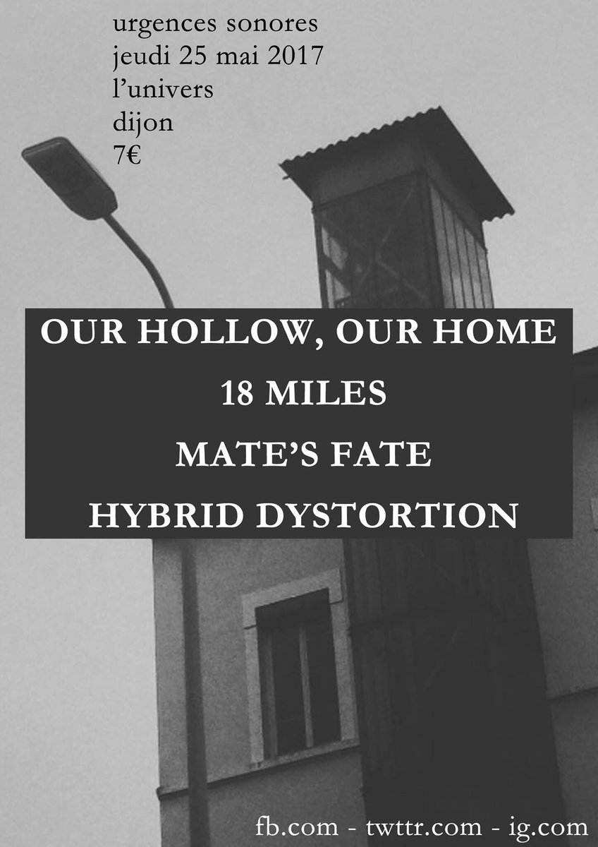 urgencessonores's tweet photo. #Dijon #metal #metalcore #melodicmetalcore #concert #doubleheadliner #bethere #ohoh #ukmetalcore #18miles #melodichardcore #matesfate #local https://t.co/aZXxlkpsFD