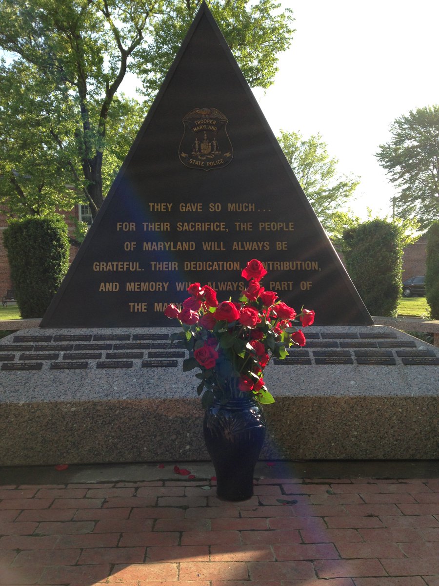 MDSP's tweet photo. Today we honor the 43 @MDSP troopers who have given their lives in service to our citizens. Our Fallen Heroes will never be forgotten. https://t.co/Pkpzy4m58P