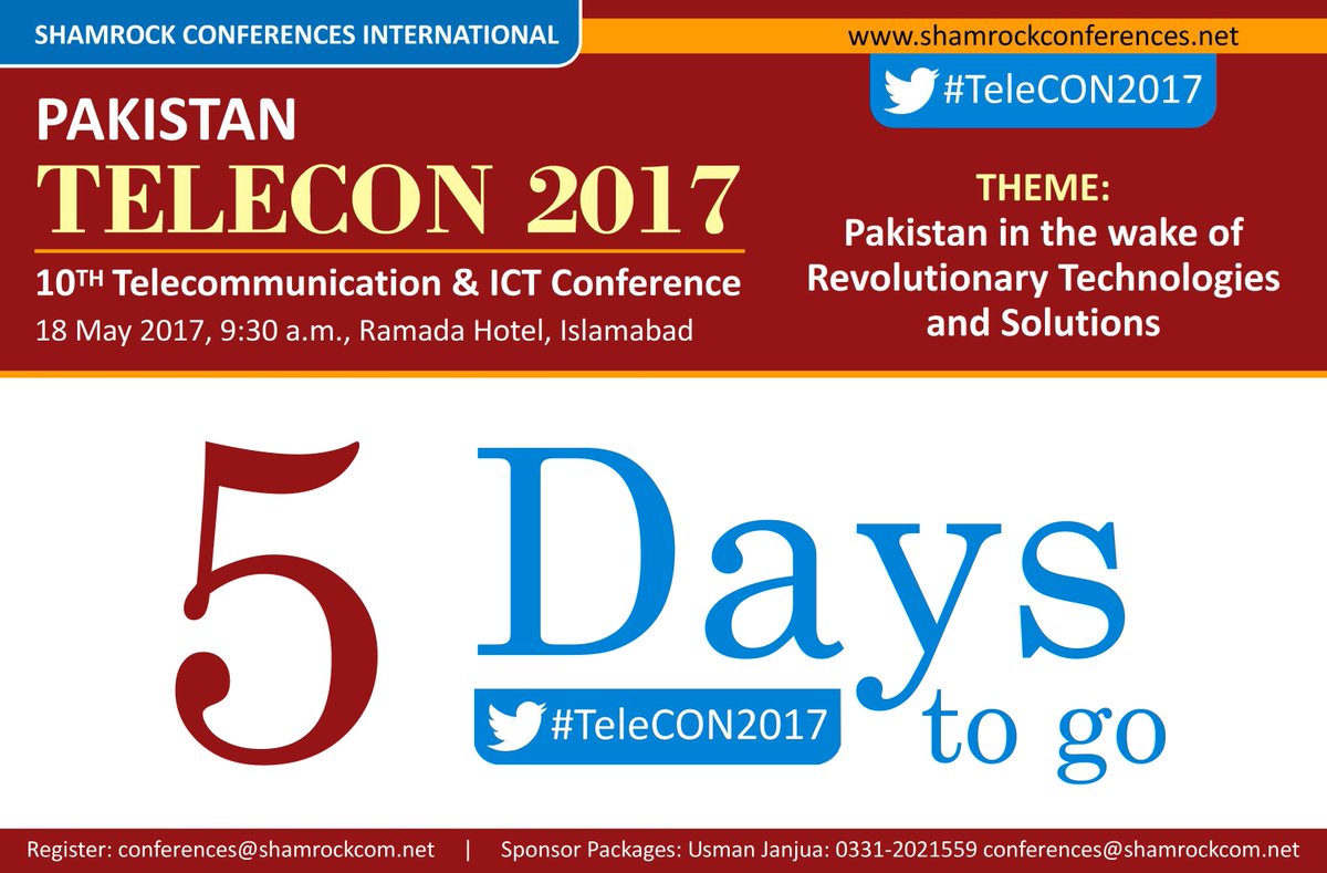 shamrockforums's tweet photo. Only 5 Days to go.
10th Annual #TeleCON 2017’
visit: https://t.co/SmrCKULC9Z for more information.
#18thMay2017 #shamrockforums. https://t.co/FqGL8J88U0