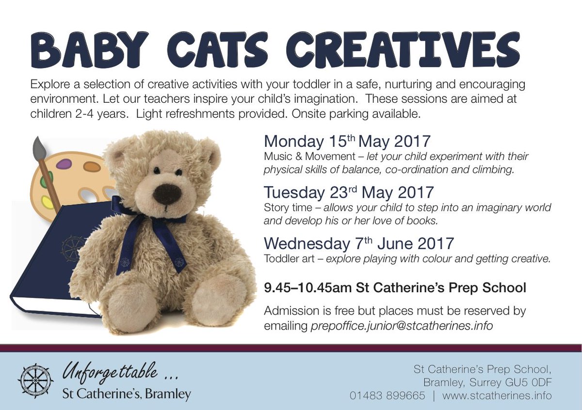 BabySurrey's tweet photo. Looking for things to do with your toddler? @stcatsbramley have some creative classes coming up - register now https://t.co/Or5NdnWcGb https://t.co/pv9jcwrsGf