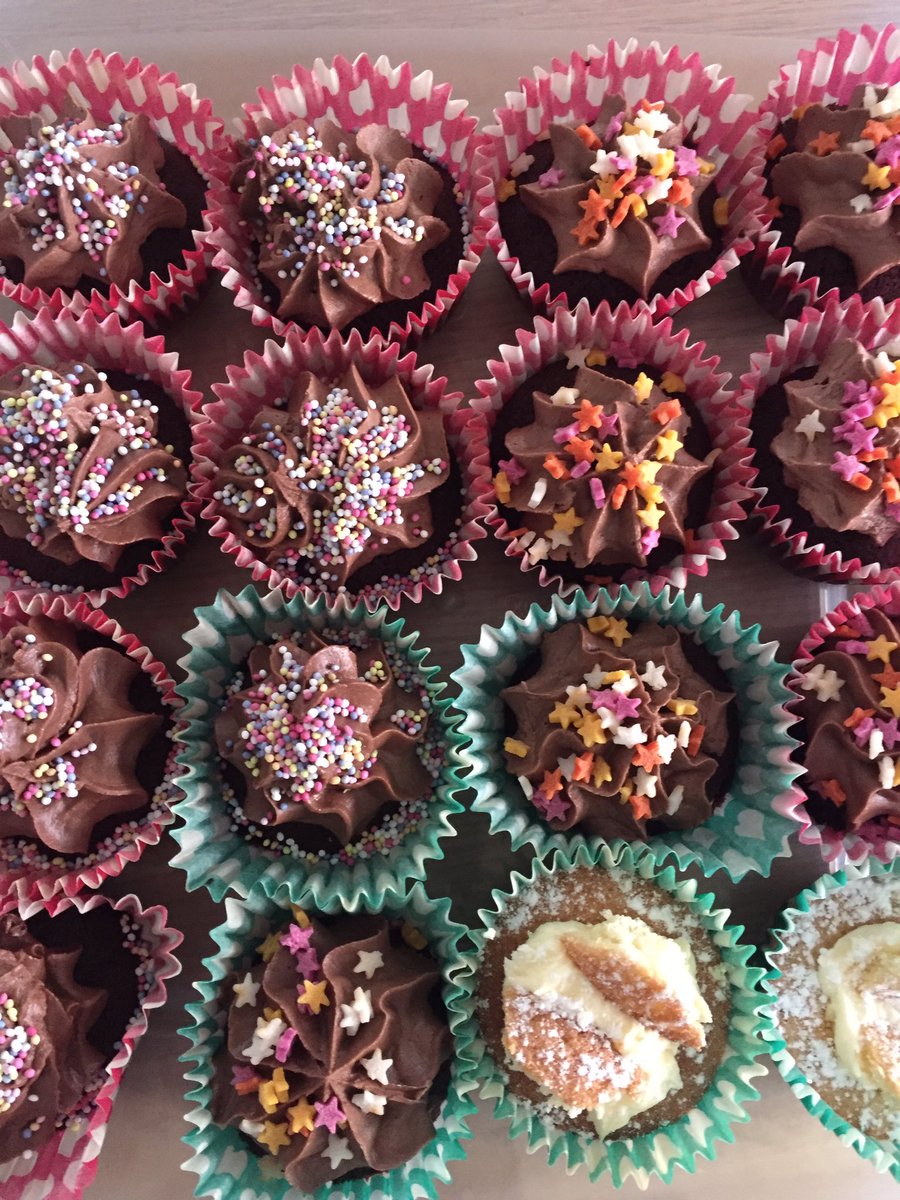 Cakes ready- and there are crisps if you haven't a sweet tooth. See you at 3.00 p.m!