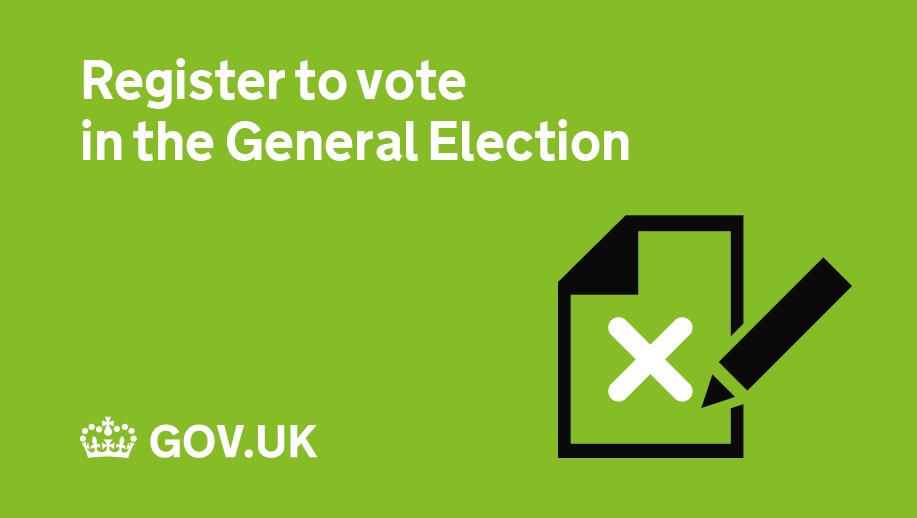 GOVUK's tweet photo. Don't forget, you need to be registered to vote in the General Election on 8 June 2017. Register online now at https://t.co/K7yMHfI5hq https://t.co/UIHLr22byJ