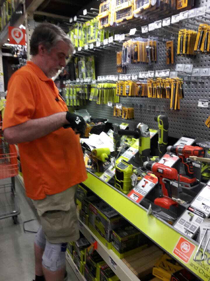 hartlinemem's tweet photo. #gotyourback  #D87 Randy Rustin wearing gloves to protect his hands as he installs peg hooks. Way to be safe Randy!!! https://t.co/Xw42MSapyD