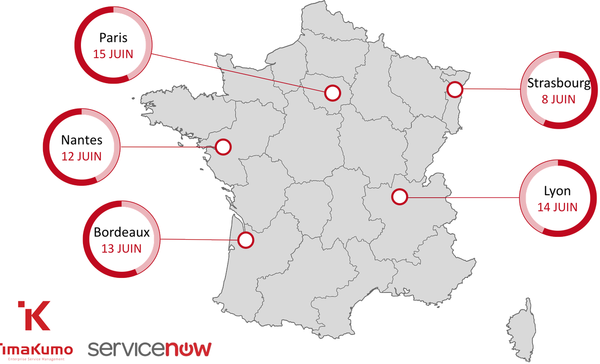 EngageESMFrance's tweet photo. #Roadshow17 Rencontrez @imakumo &amp; ServiceNowFR en #France du 8-15 Juin #ServiceNow #CSM #PPM #ServiceNowExpress #RH https://t.co/QpuqqHBgte https://t.co/fOjui1MLwu