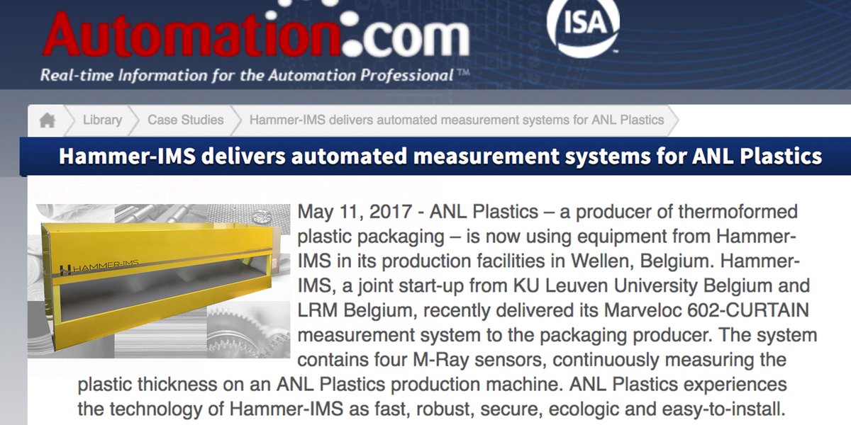 Hammer_IMS's tweet image. Automation(.)com reports on @Hammer_IMS successfully contributing to the #production #quality at @anlplastics buff.ly/2qz6zPK