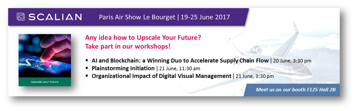 ScalianGroup's tweet photo. Any idea how to Upscale Your Future? 
Meet us @salondubourget / 19-25 June 2017, and take part in our workshops! https://t.co/5yEJBkedOH