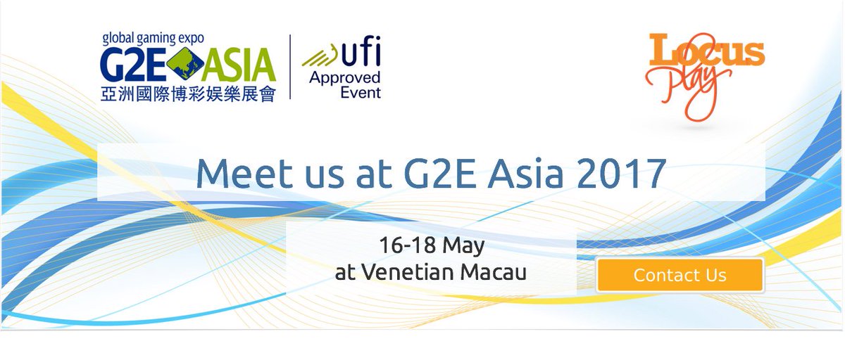 LocusPlay's tweet photo. We are planning to be at G2E Asia 2017 to be held at Macau from May 16-18. #G2E #G2EAsia #LocusPlay https://t.co/zxNNz1CHmG