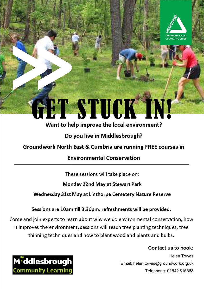 GWKNEC's tweet photo. Do you live in Middlesbrough and are interested in conservation or horticulture? We are running FREE one day courses! @mbrolearning https://t.co/deVbslKTeS
