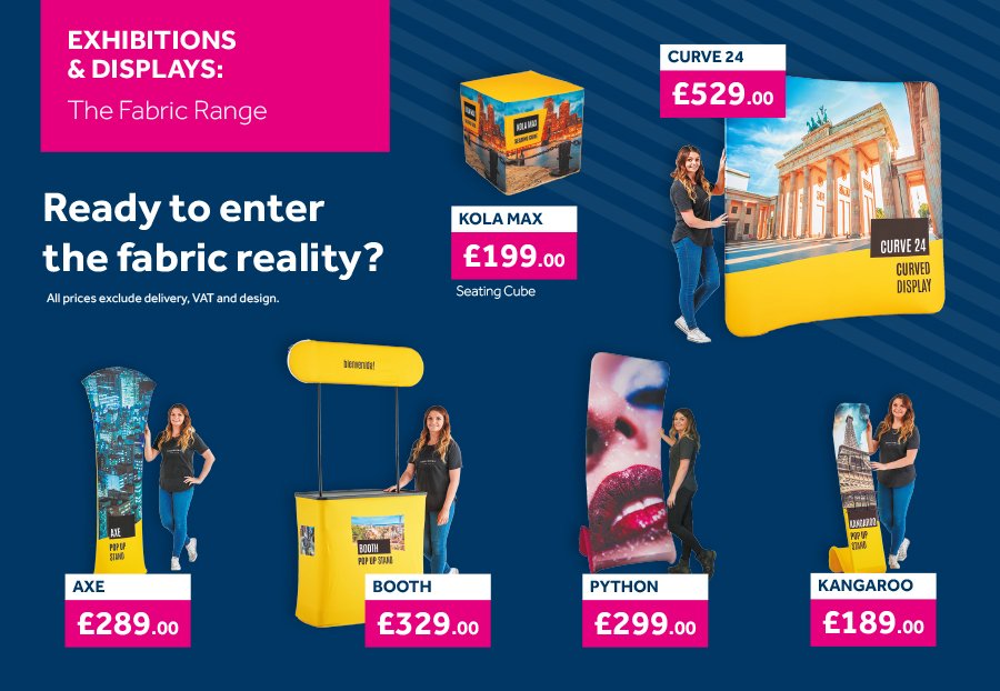 Imagaprint's tweet image. Perfect for exhibitions and office space! Our NEW printed fabric stands: come and view our samples or request a brochure of our full range.