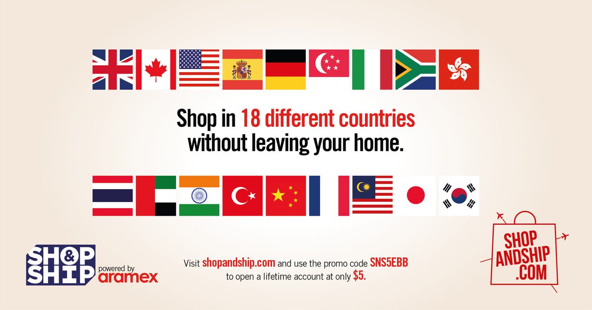 Aramex shop and ship promotion code