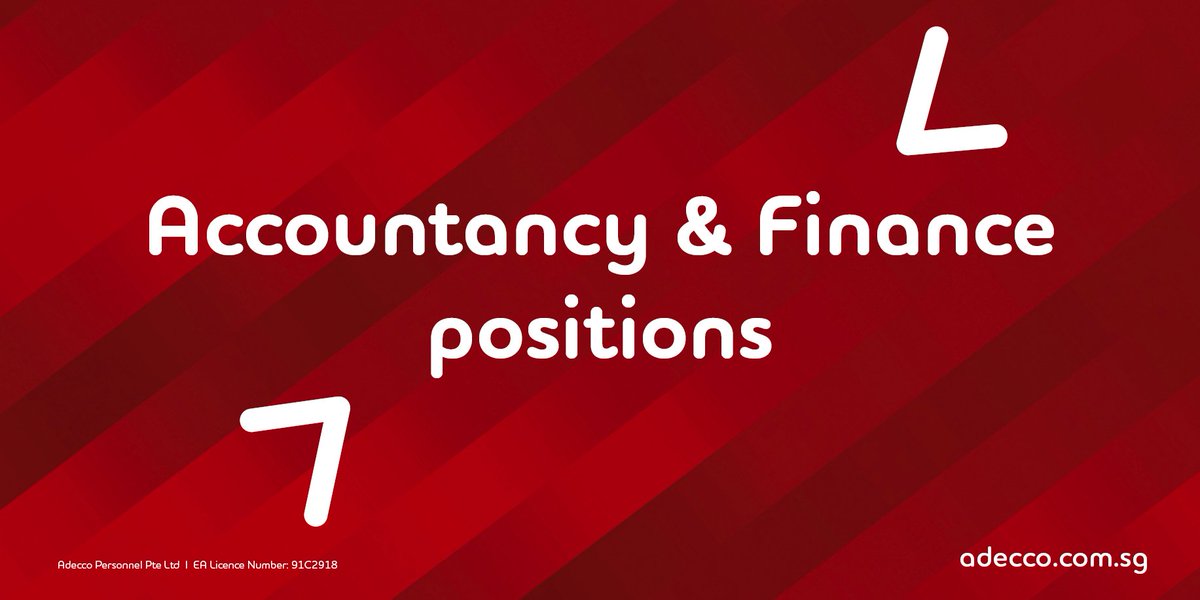 AdeccoSingapore's tweet photo. View over 200 Banking &amp; Finance positions!
Accountancy &amp; Finance: https://t.co/AhPkxuFqD7
Banking: https://t.co/HVUcAsxR62 https://t.co/MlKQJXnB30