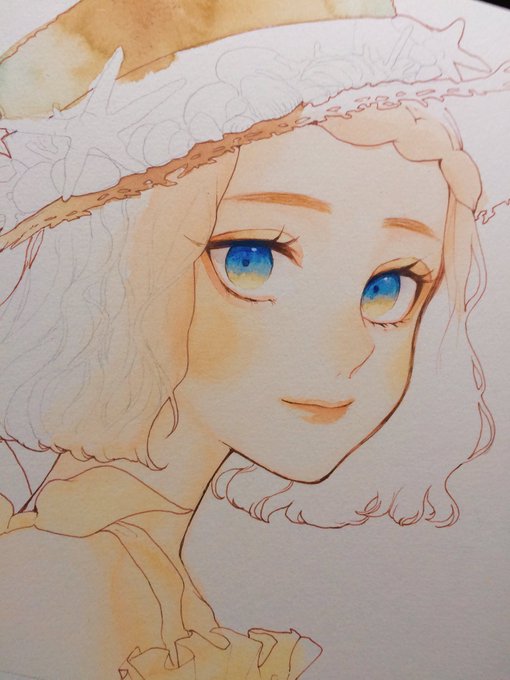 「traditional media white hair」 illustration images(Oldest)