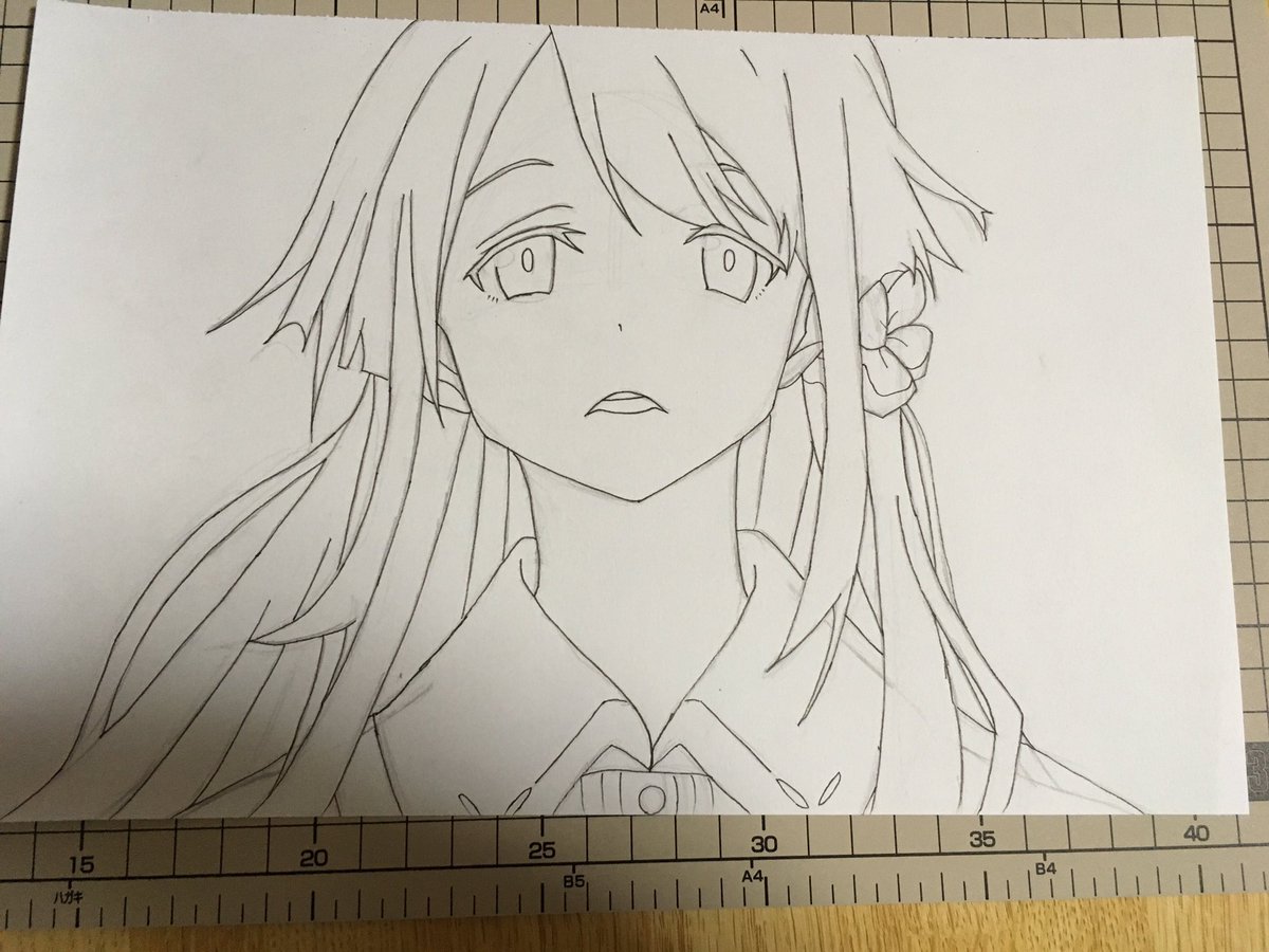 使いません V Twitter 今日のお絵かき 題材 サクラクエスト 四ノ宮しおり 昨日下書き 線画を終わらせた絵に色鉛筆で色塗り 今日は肌 目 口を塗りました 口の色が強すぎたかなと少しばかりの後悔 初めての色鉛筆で質感を出すということで少しずつ完成させ