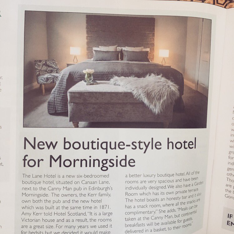LaneEdinburgh's tweet photo. Thank you for featuring our hotel in your magazine! @hotel_scotland https://t.co/TOvCmCVCbS
