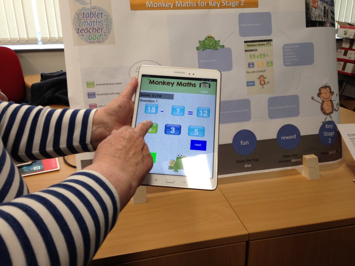 StaffsUniCompSc's tweet photo. Gradex 2017: Ruth Langhorn presenting her FYP - Monkey Maths @StaffsComputing https://t.co/B1j27lfZIW
