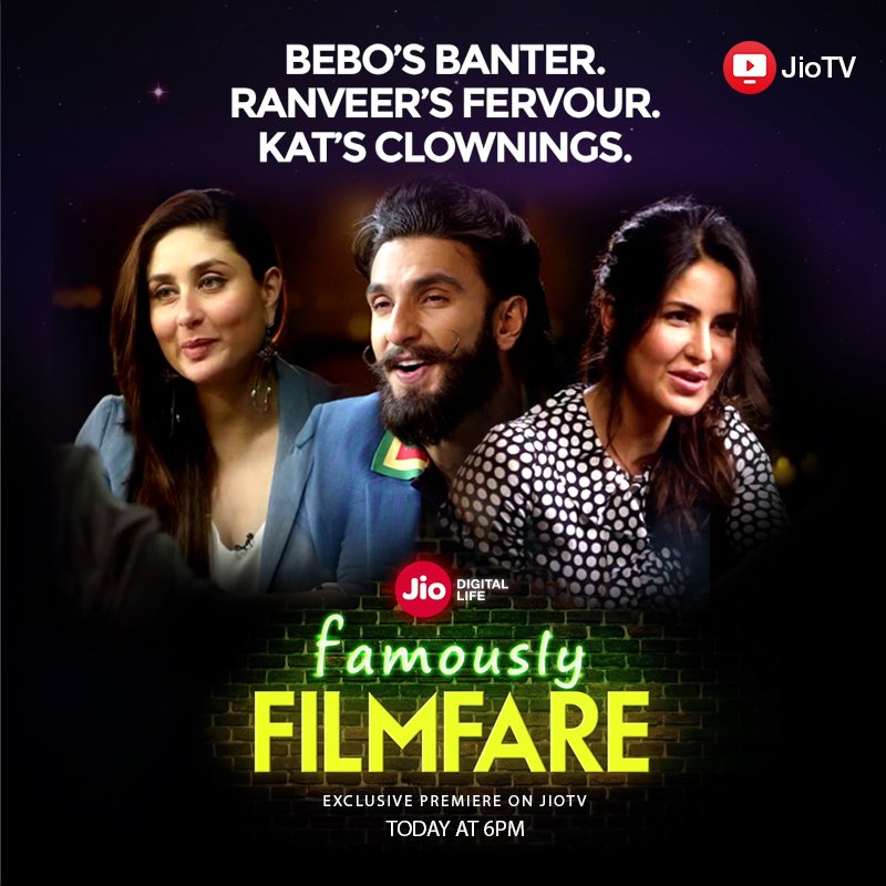 Watch #KareenaKapoor &amp; <a href="/jiteshpillaai/">J</a> on #JioFamouslyFilmfare premiering exclusively only on JioTV at 6 pm Today goo.gl/MS3aLM