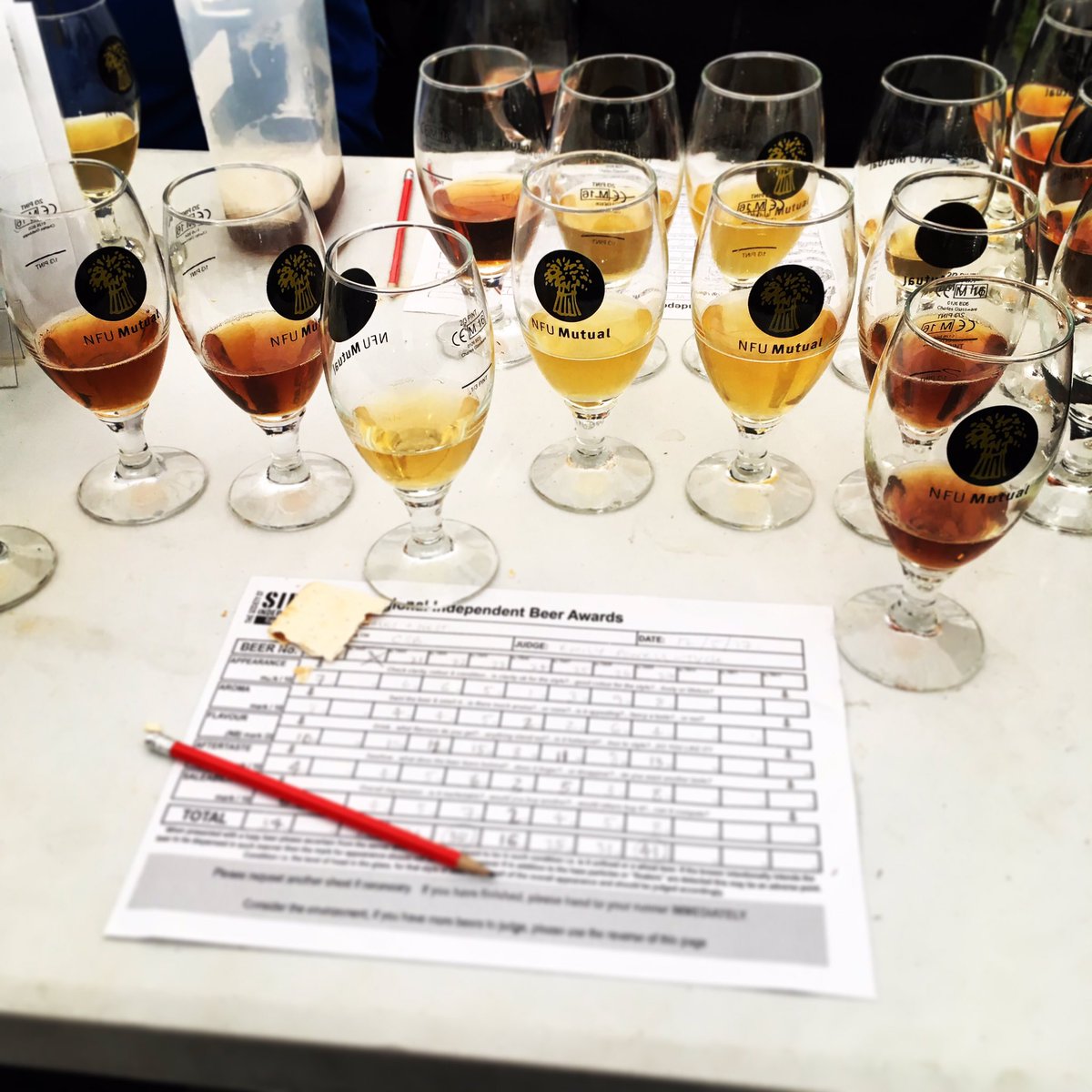 Round one complete! @SIBA01 @CharlesFaram #BeerJudging #Hops #SIBAWalesAndWest