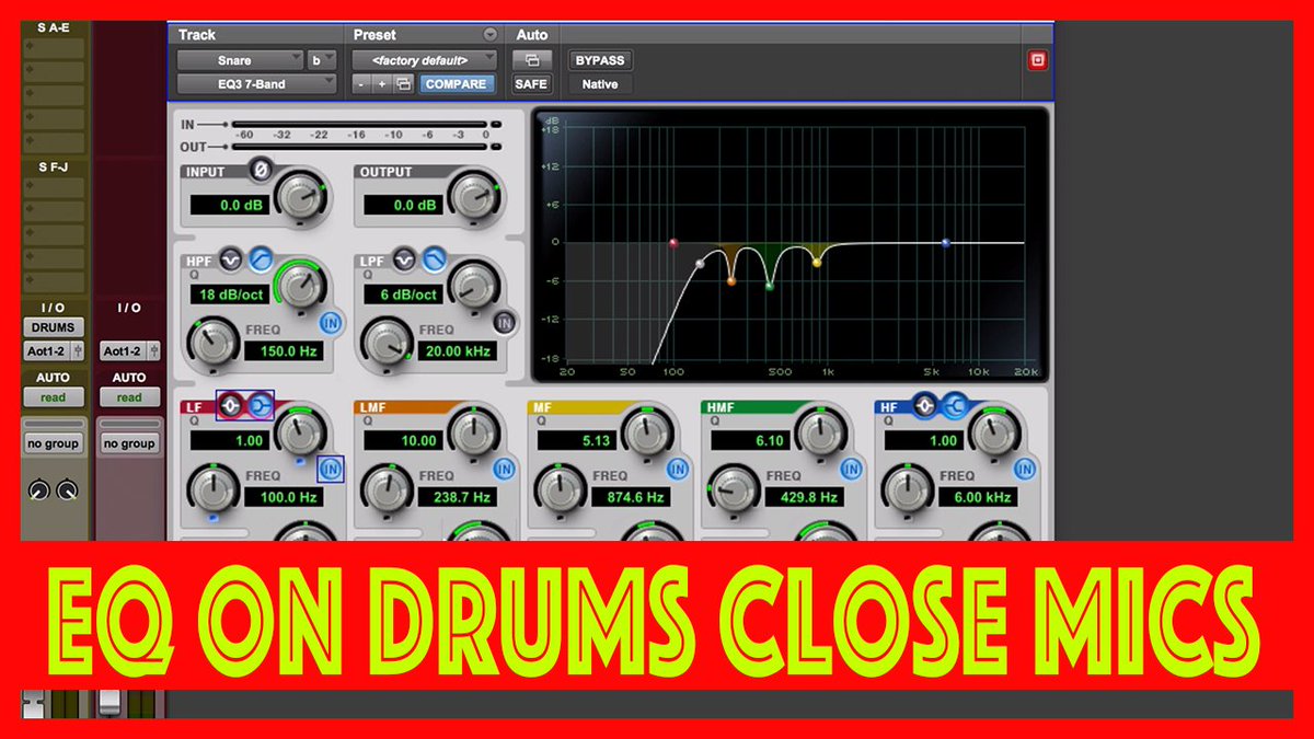 StudiosGL's tweet photo. https://t.co/GW9l5Jj45b How to mix #drums part 2B: Close mics EQ #protools #mixing #equalization https://t.co/7wBqcgrHvN