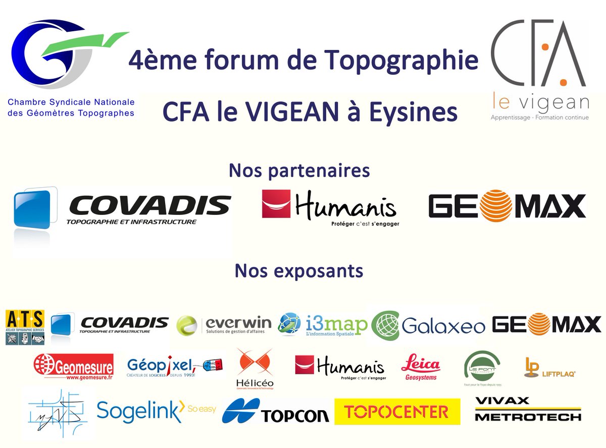 Je serai ravi de rencontrer les topographes français lors de Forum CSNGT a Bordeaux pour discuter des produits Satlab et Carlson.
