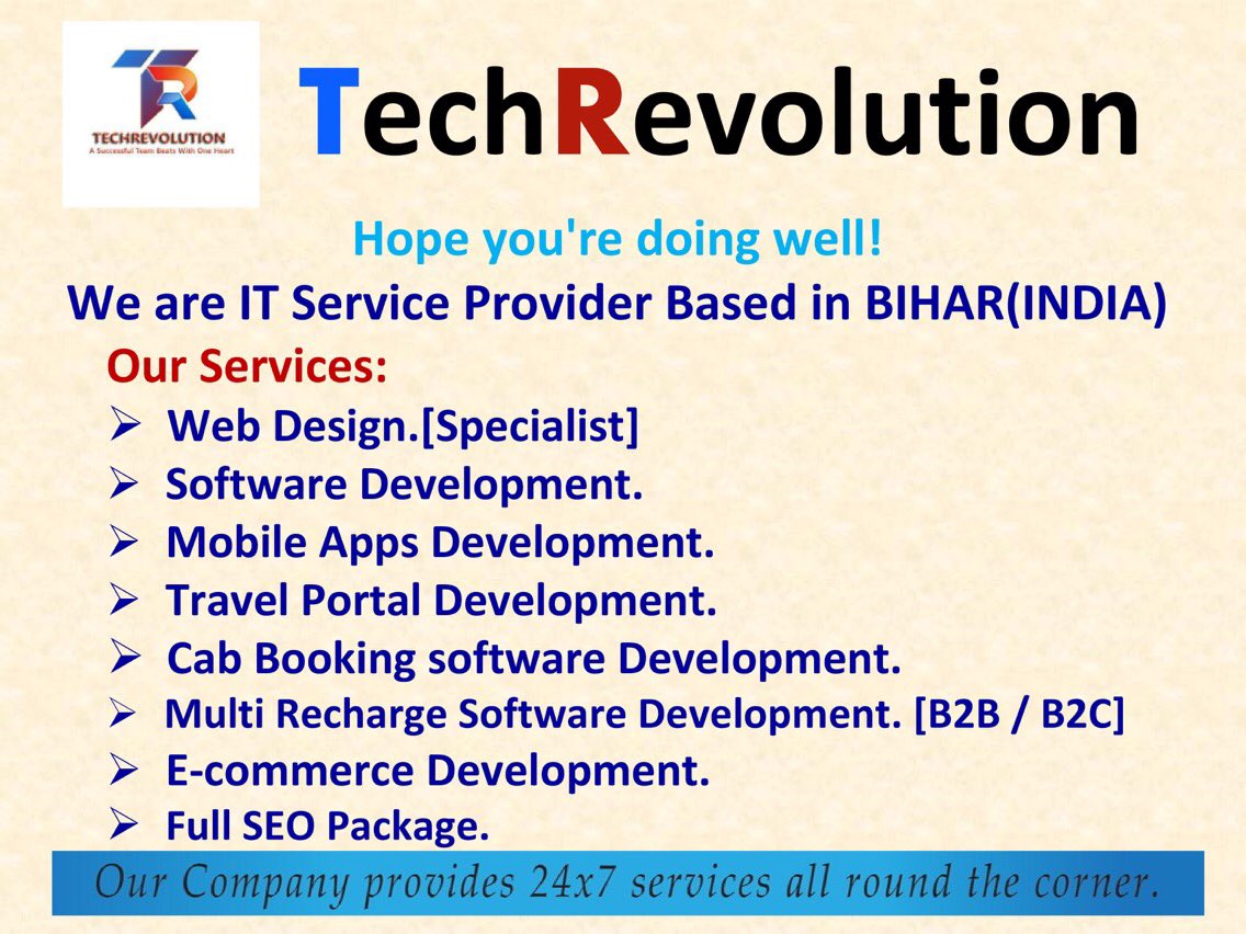 techrevolution5's tweet image. Our Services

#Team_TRS
