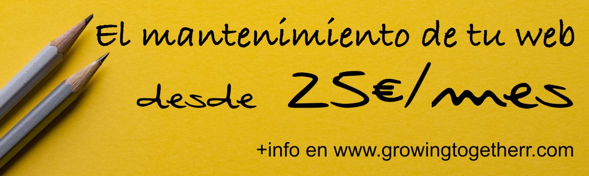 GrowingTogehter's tweet photo. El mantenimiento de tu web… esa tarea tan pesada que te lleva mucho tiempo. ¿Nos encargamos de ella? https://t.co/ZhDTkeMGBQ
