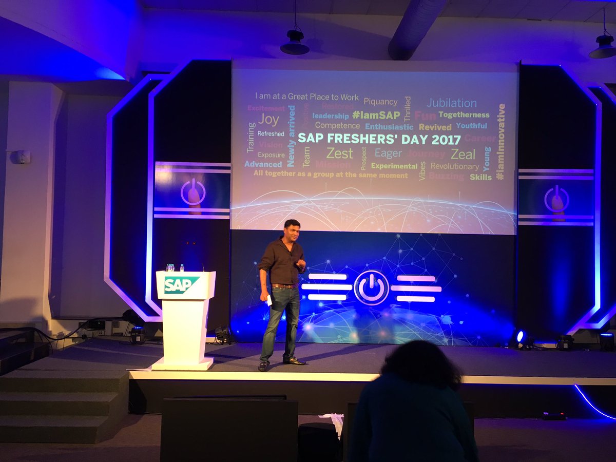 brahmacj's tweet photo. So awesome to have @majorgauravarya @saplabsindia #SAPFreshersday https://t.co/TtIEAqnmEs