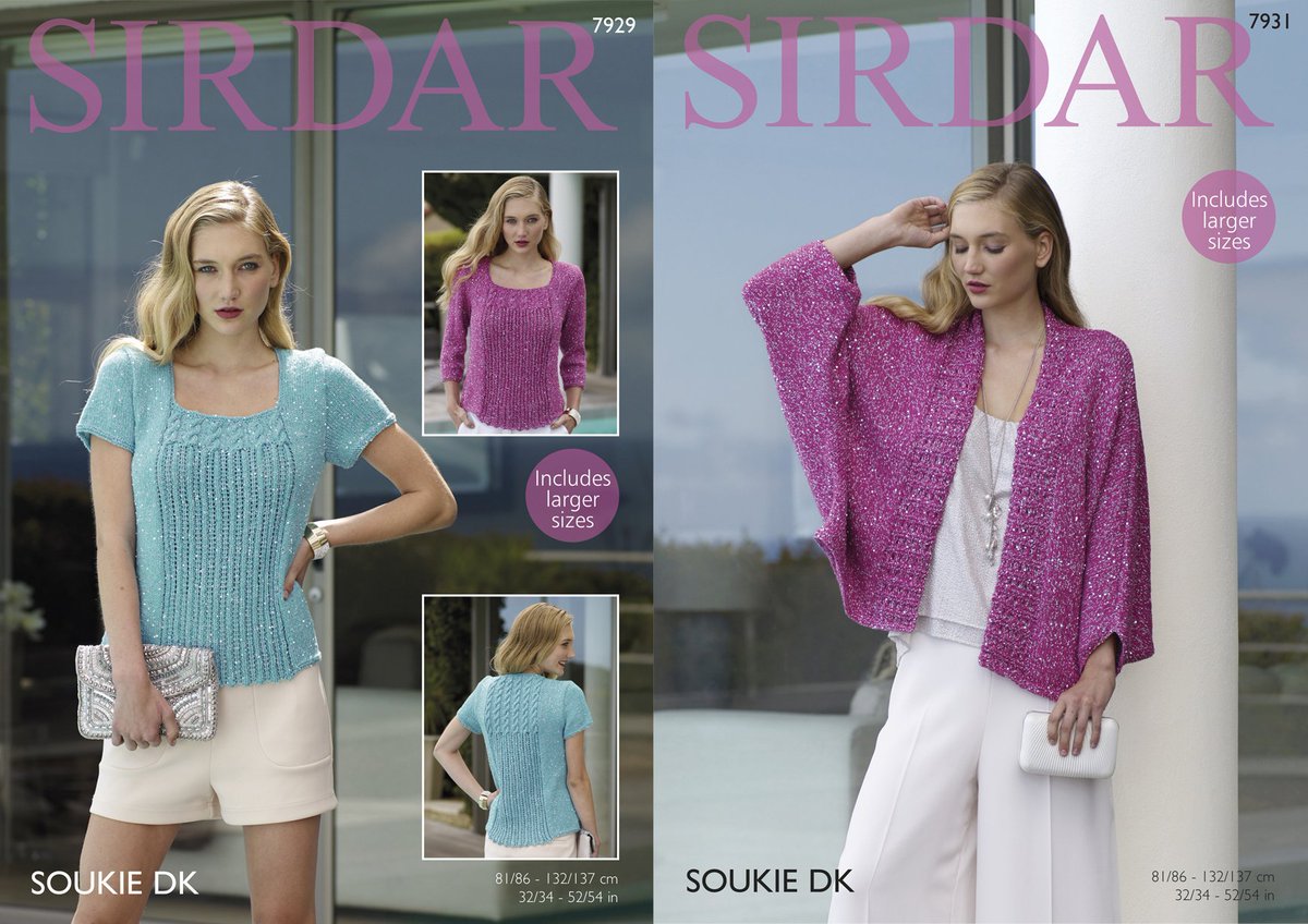 knitsirdar's tweet photo. Has that Friday feeling got you in the mood for a party? Never be stuck for anything to wear again with these sparkly Soukie DK numbers! https://t.co/vN38Dnw2ZA