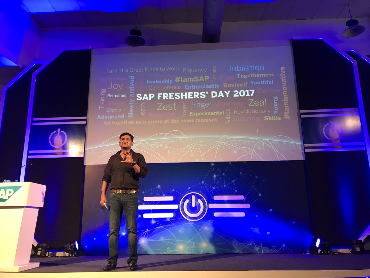DinuNanjappa's tweet photo. Major Gaurav Arya live at @saplabsindia. What an electric experience! 

@majorgauravarya
#SAPFreshersDay
@republic https://t.co/C2tpgzz1gA
