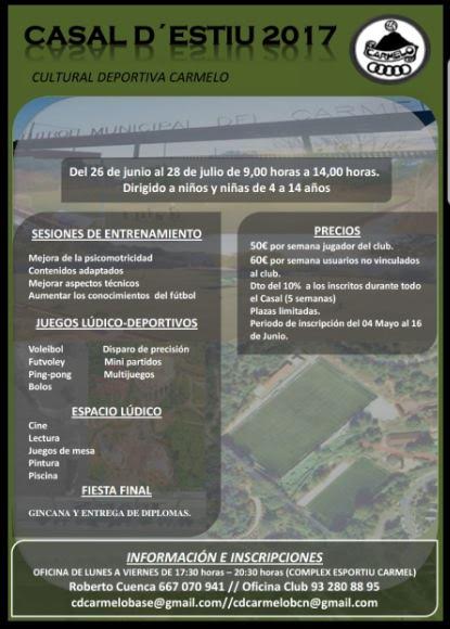 cdcarmelo_info's tweet photo. Información sobre el casal d'estiu... https://t.co/z73rM1zd4C