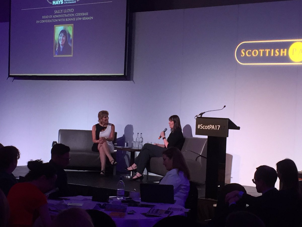 3stageeventing's tweet photo. @BonnieLowKramen and @salidatious in conversation @ScottishPA about mentoring and what PA of the Year means.  #ScotPA17 https://t.co/8C5KrhPl8F