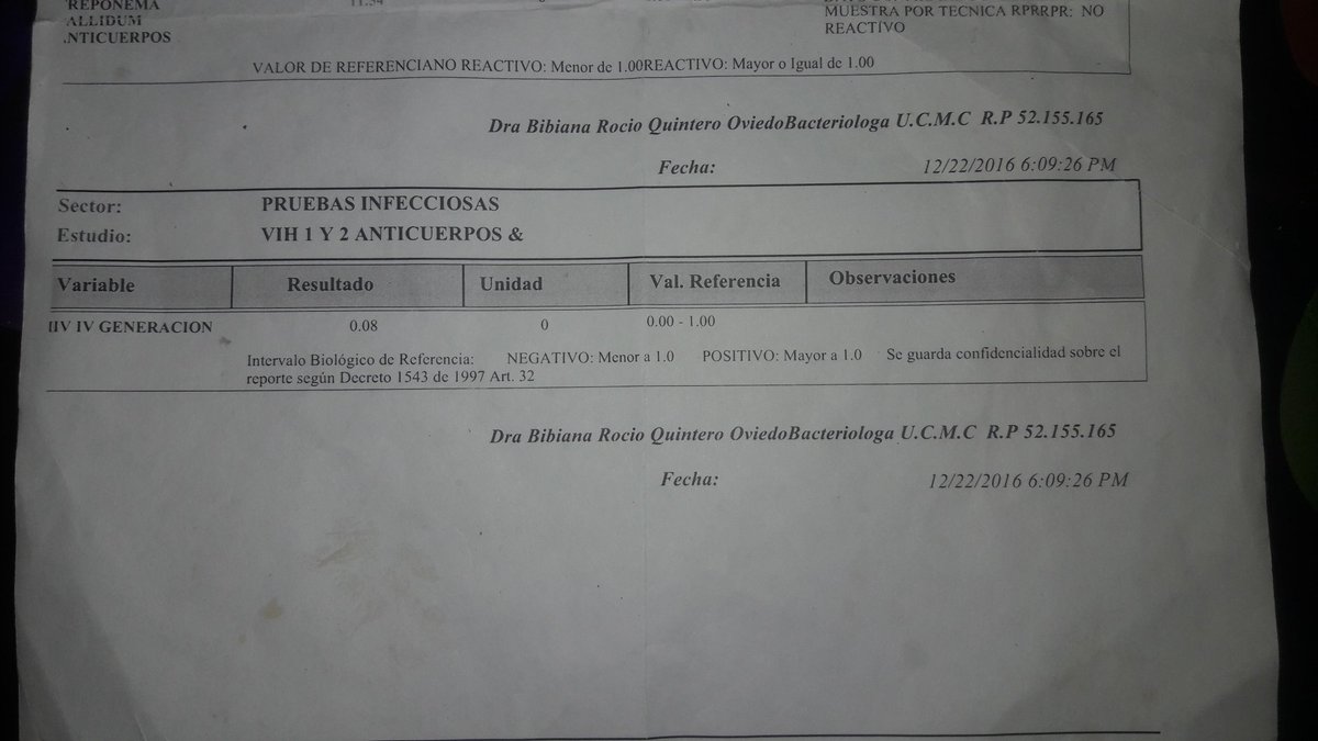 Meses prueba a 6 negativa de los vih
