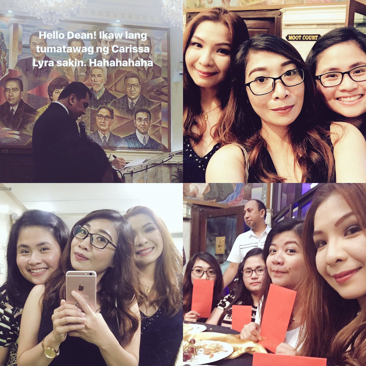 lyianlaw's tweet photo. Testimonial dinner for #BarExam2016 passers! Thank you Dean for the red envelope, parker pen and Bora trip! #USTLaw https://t.co/41QUum12iY