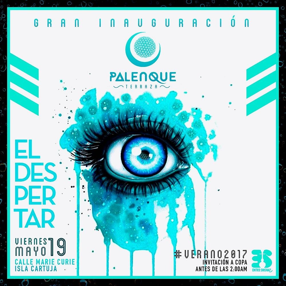 PALENQUE  TERRAZA

Gran  Inauguración

Viernes  19/05

Lista  Javi Cardoso     12a2  + COPA TODOS  Hasta 2h

Info y Reservas   615571987